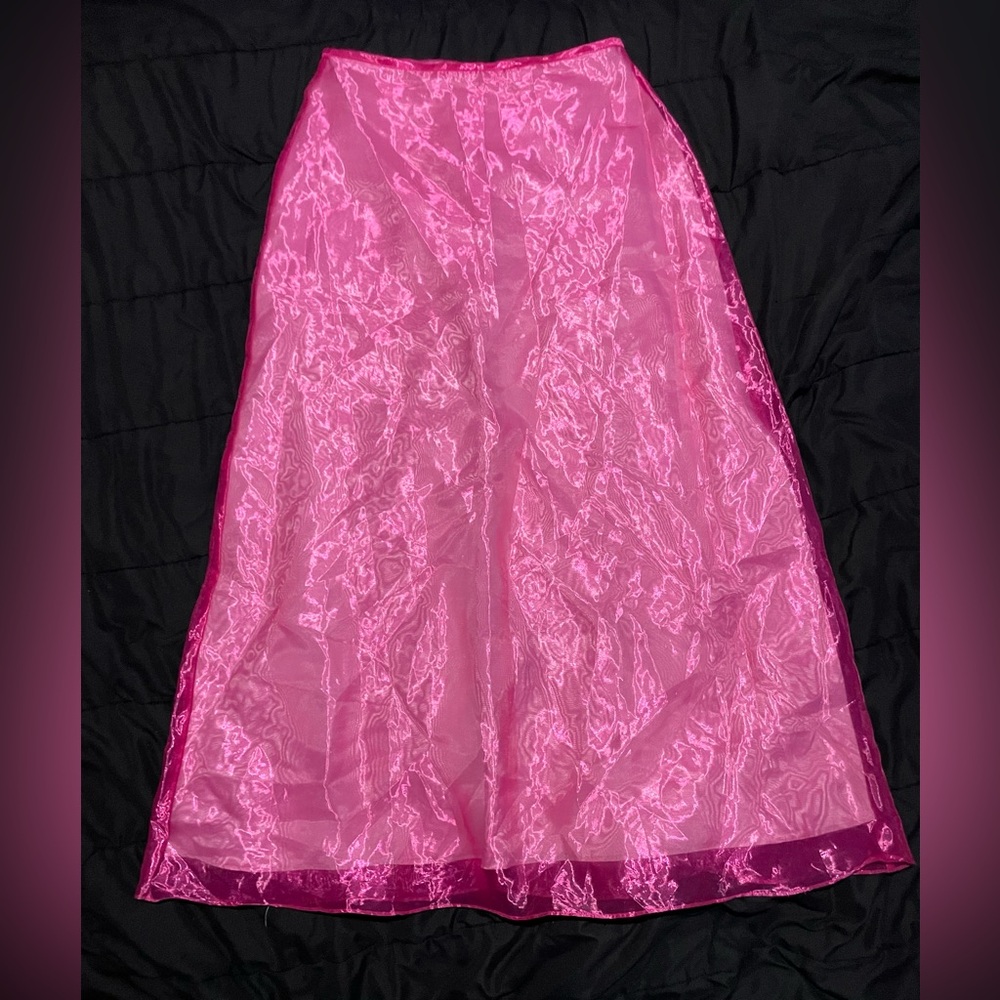 Pink prom maxi skirt